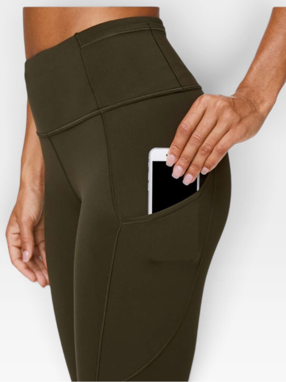 Lululemon Fast & Free Tight II 25” Dark Olive DKOV Size 12 NWT - Picture 7 of 15